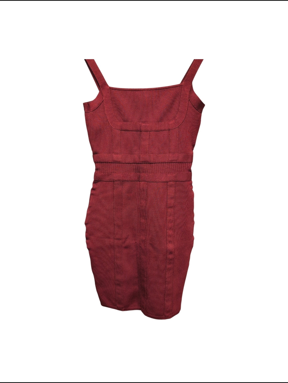 Guess Deep Wine Red Sleeveless Zip Up Sheath Dress M - Picture 2 of 9